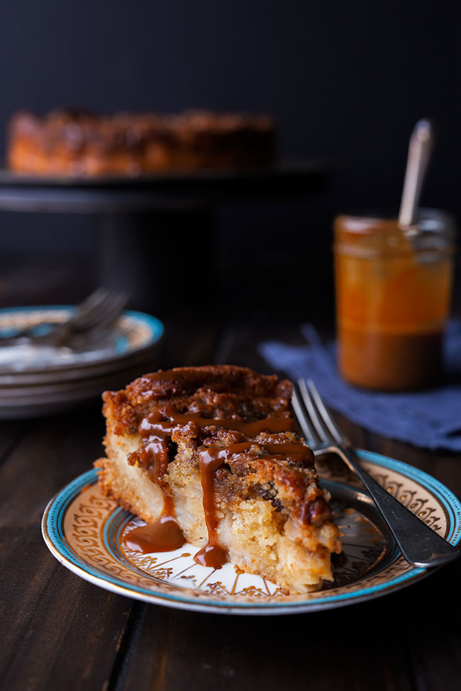 Apple Cider Cake with Salted Caramel Sauce