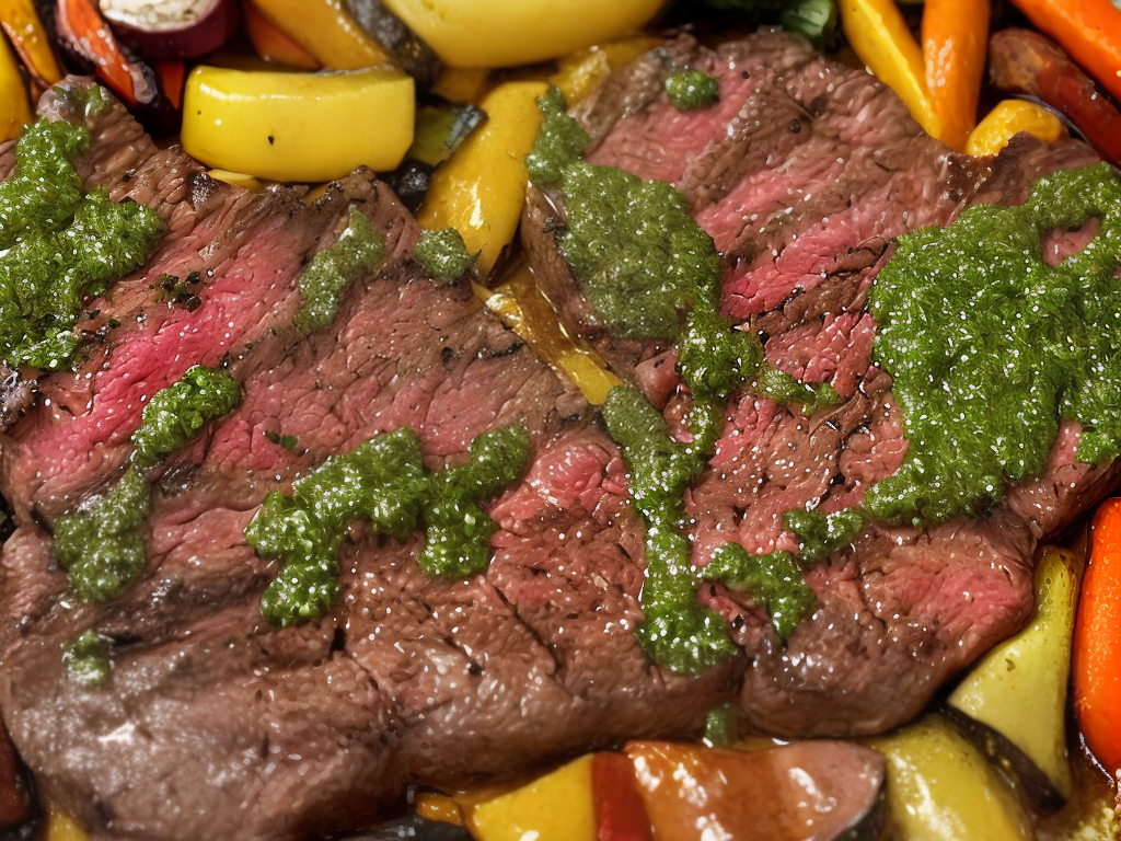 Grilled Steak with Chimichurri Sauce and Roasted Vegetables: A Perfect Meal for Any Occasion