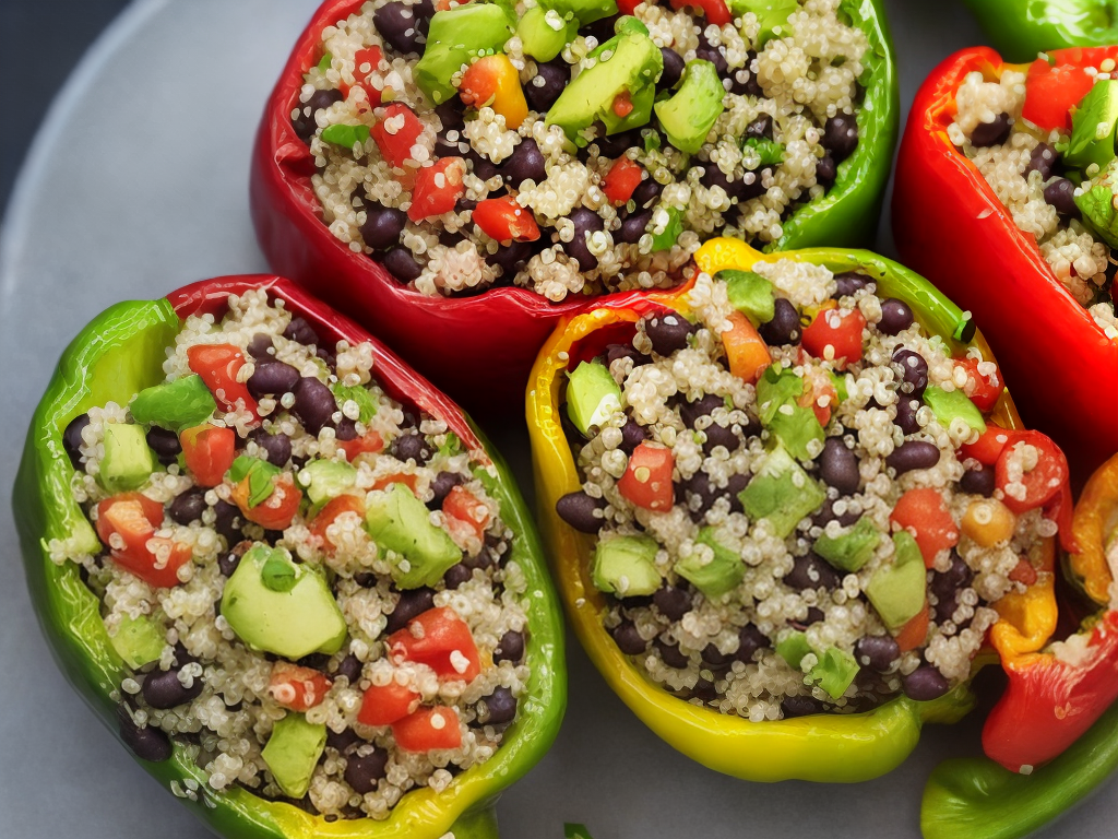 Quinoa and Black Bean Stuffed Bell Peppers with Avocado Salsa: A Healthy and Delicious Recipe