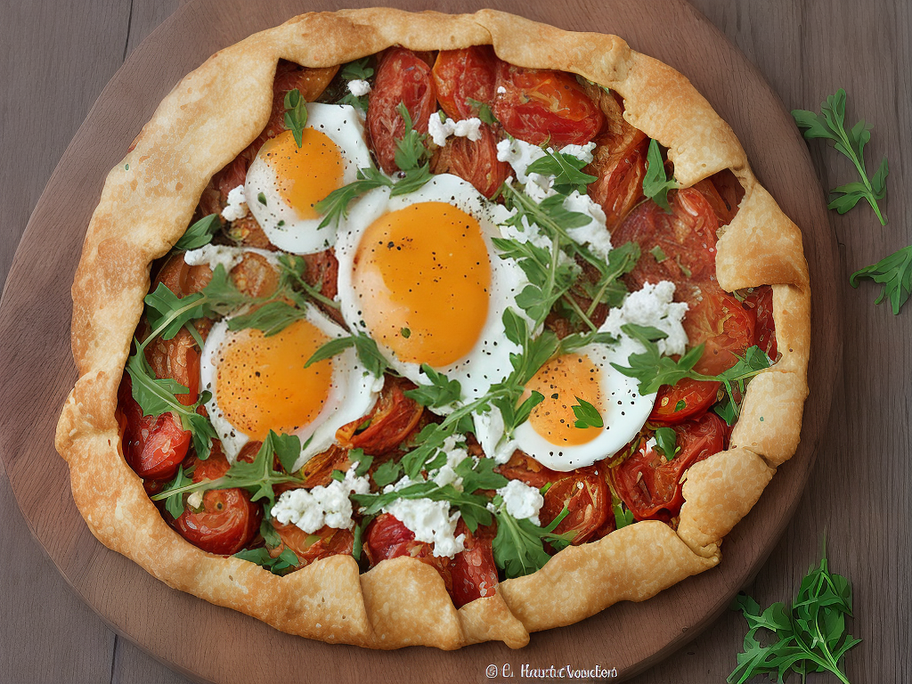 Savoury Breakfast Galette with Roasted Tomatoes and Feta Cheese